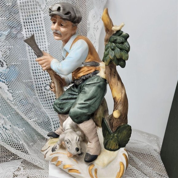 VTG Old Man Bird Hunter w/Dog and Rifle Figurine - Picture 2 of 9